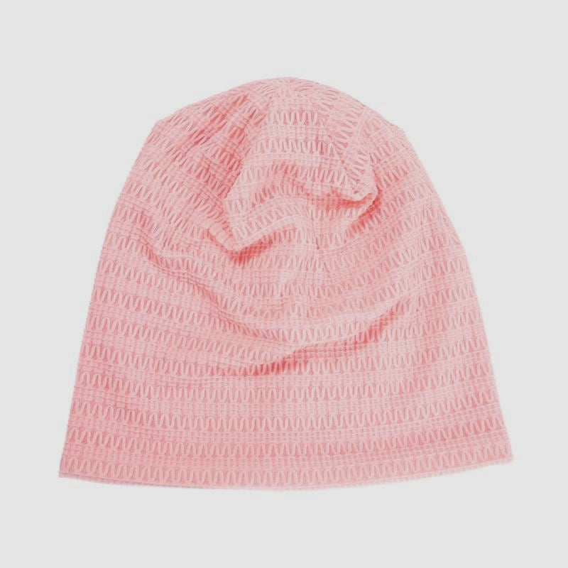 Large Head Circumference Solid Color Hollow Out Slouchy Beanie Spring