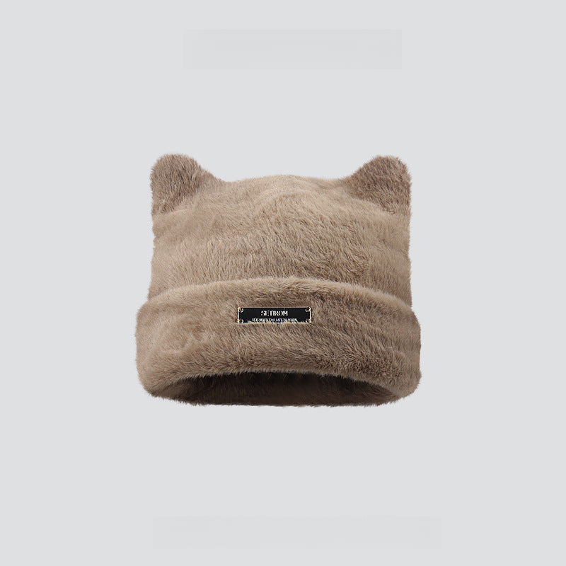 Cute Cat Ears Mink-like Beanie