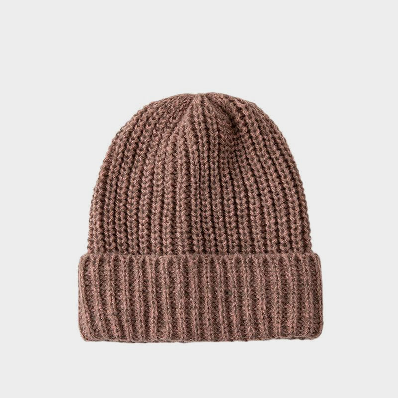 Color Block Double Knit Hat for Women Loose Fit