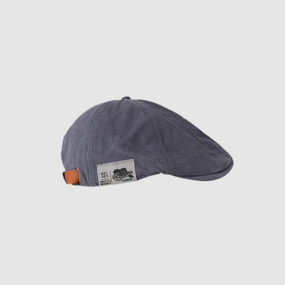 Retro Cloth Label Flat Cap