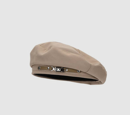 Metal Buckle Beret