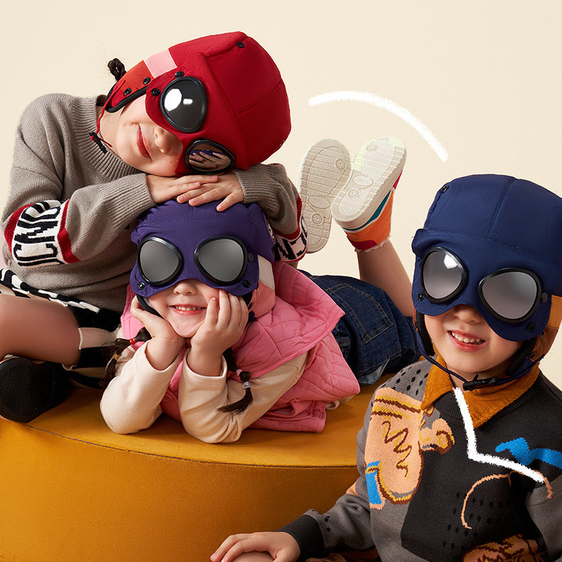 Children's Warm Sunglasses Mask Hat Integrated Ear Protection Hat