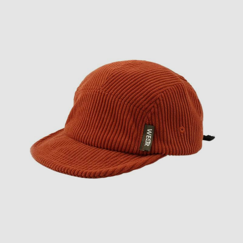 Corduroy Solid Color American Style Soft Brim Five-Panel Cap