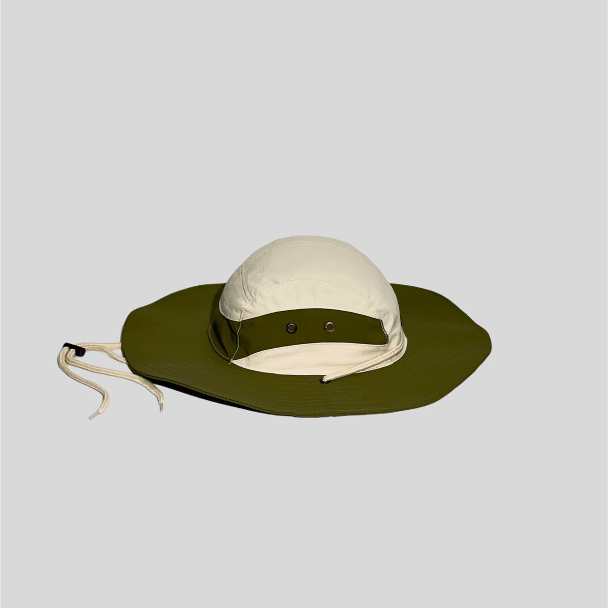 Color Block Patchwork Camping Drawstring Sun Protection Fisherman Hat