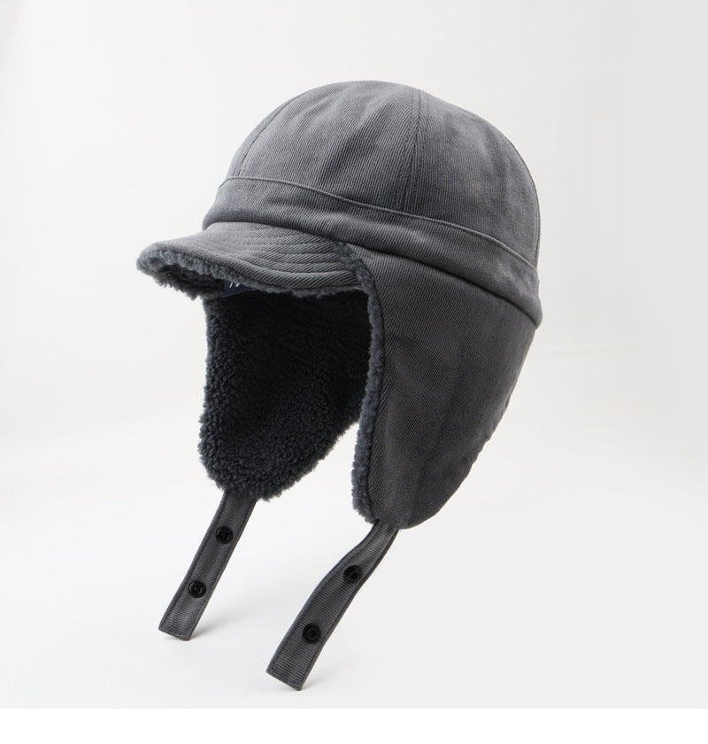 Lambswool Thickened Ears Protection Hat Warm Trapper