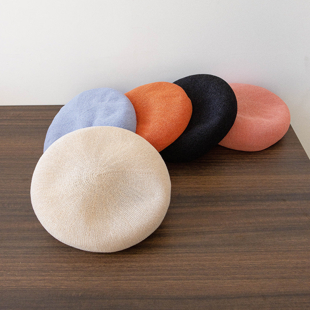 Summer Washi Beret Knitted Breathable Three-Dimensional Painter Hat