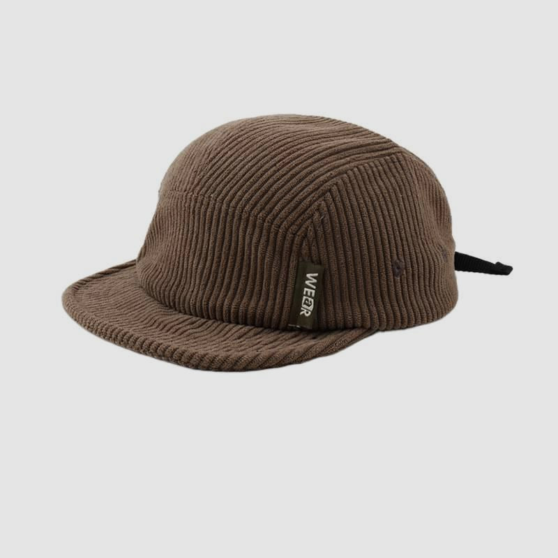 Corduroy Solid Color American Style Soft Brim Five-Panel Cap