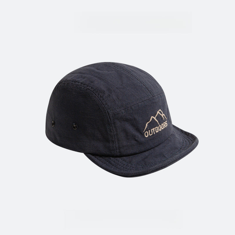 Japanese Style Cotton Short Brim Soft Top 5 panel Cap