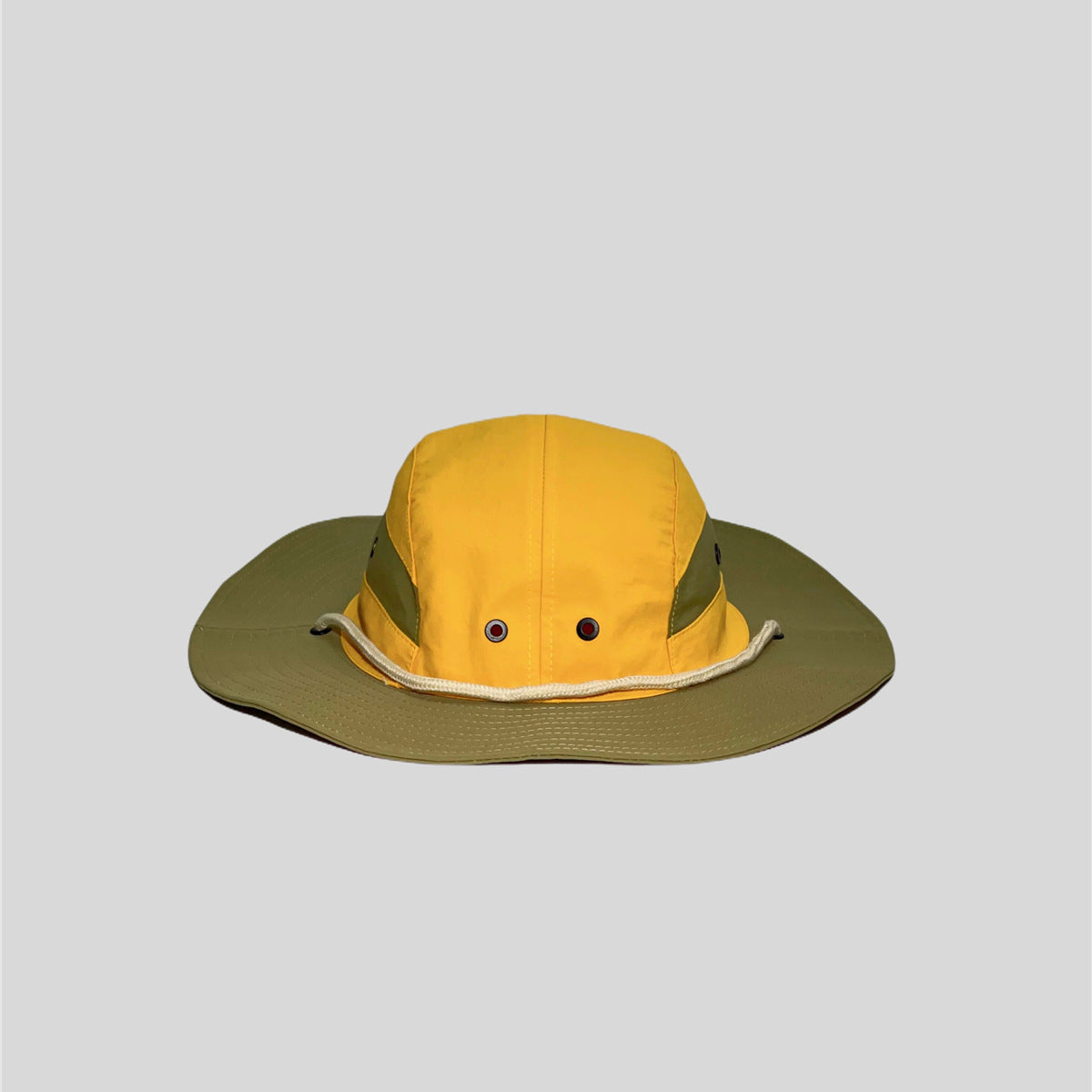Color Block Patchwork Camping Drawstring Sun Protection Fisherman Hat
