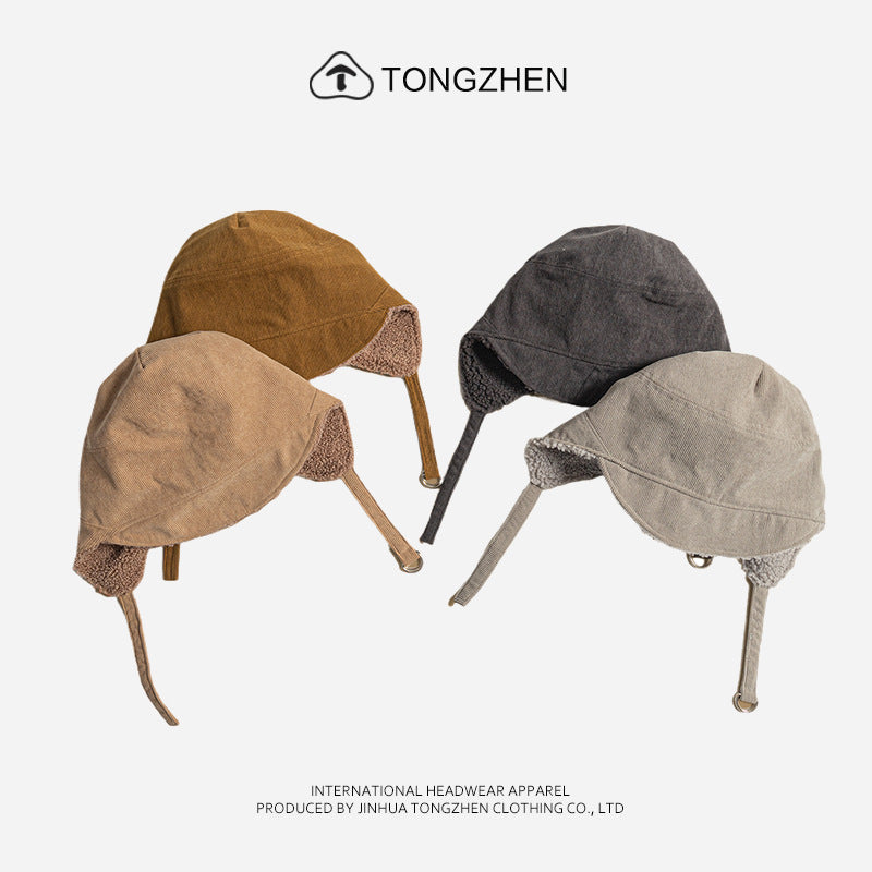 Double-Sided Wear Ear Protection Flight Hat Cycling Warm Windproof Trapper
