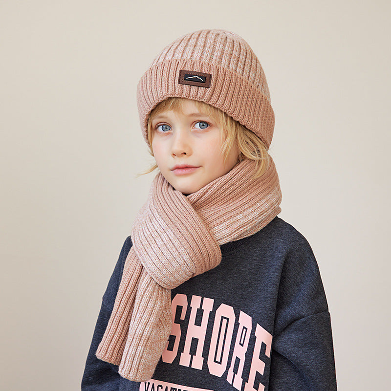 Children's Hat Scarf Gloves Three-piece Set Winter Outdoor Warm Beanie