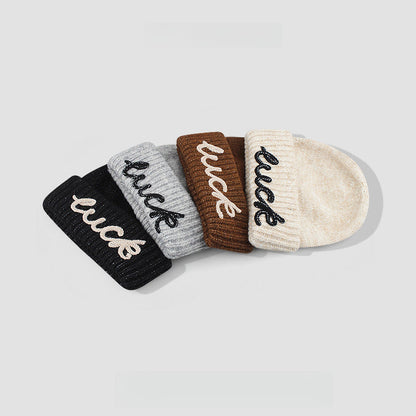 Letter Embroidery Warm Beanies