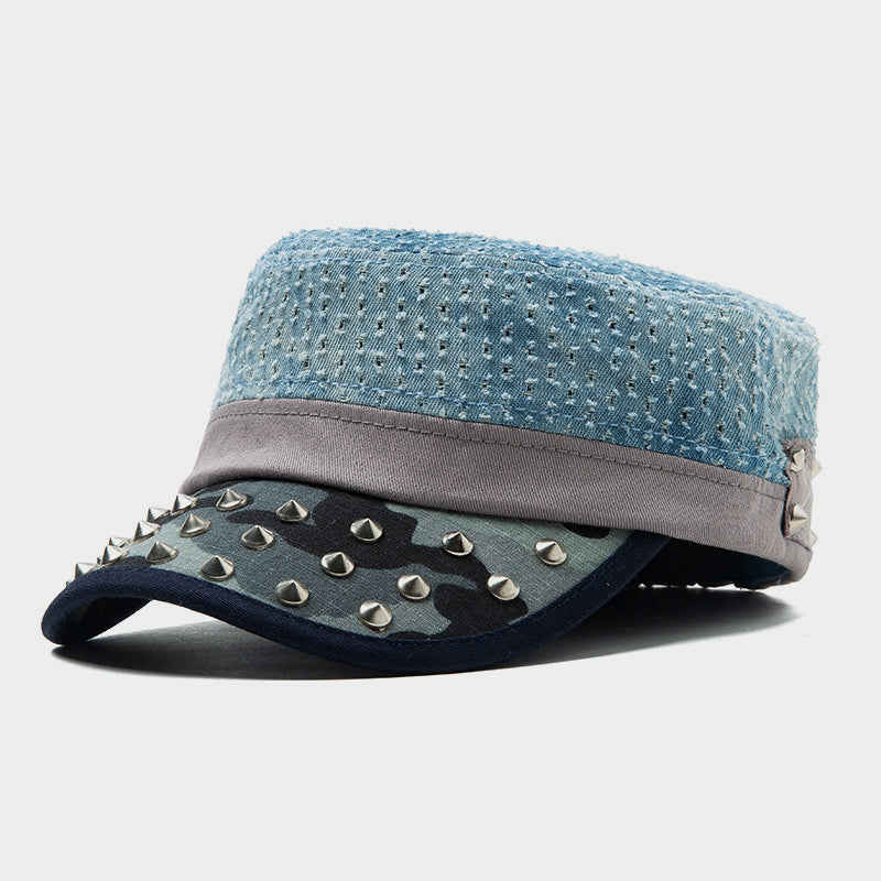 Hiphop Punk Hip-Hop Hat Leopard Head Pointed Rivet Hat