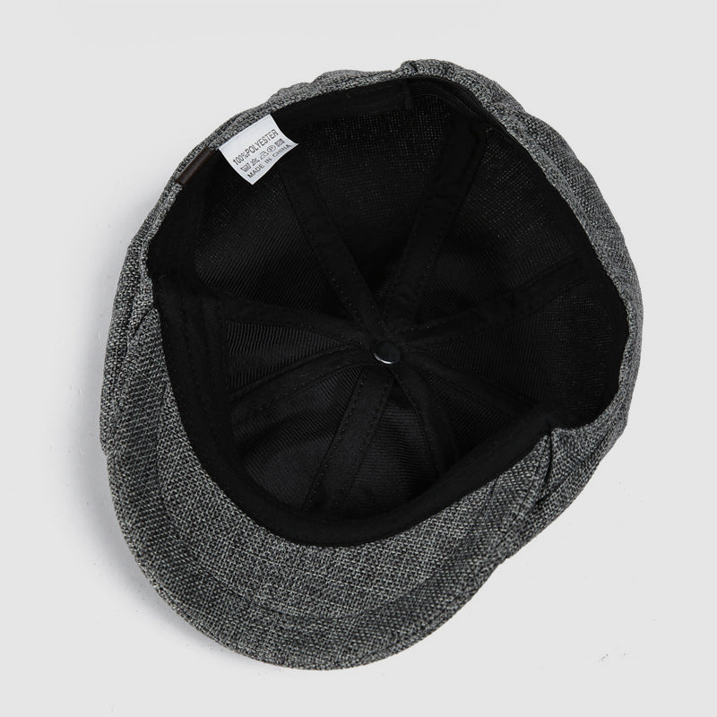 Linen British Flat Cap