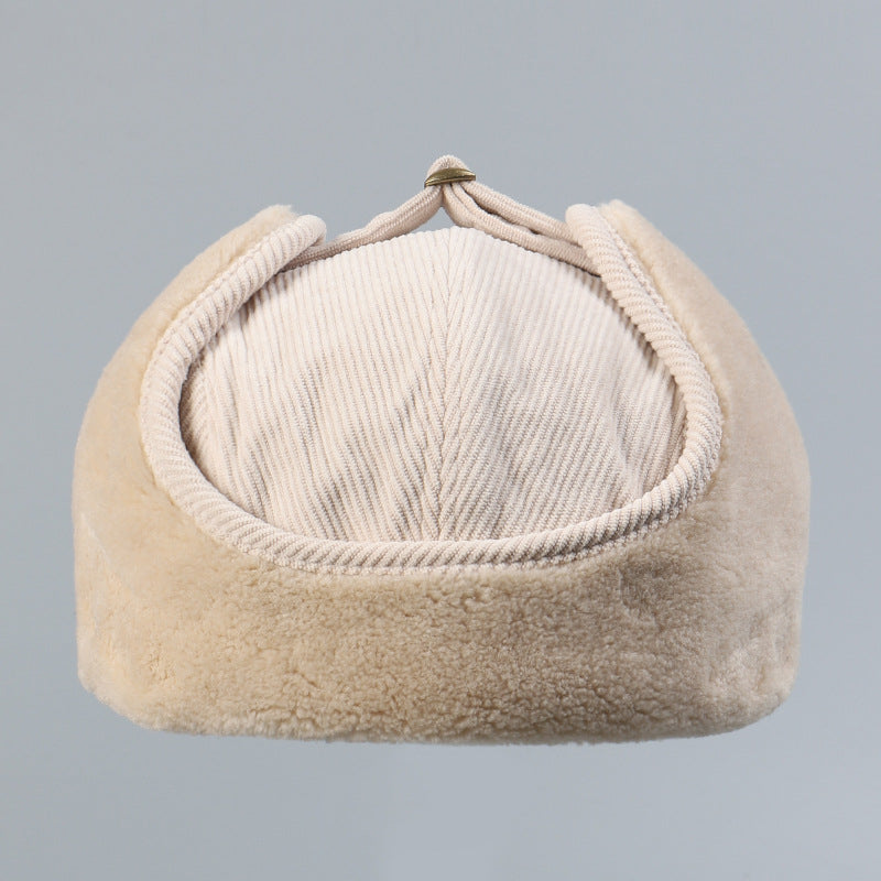 Corduroy Lining Thickened Warm Ski Hat