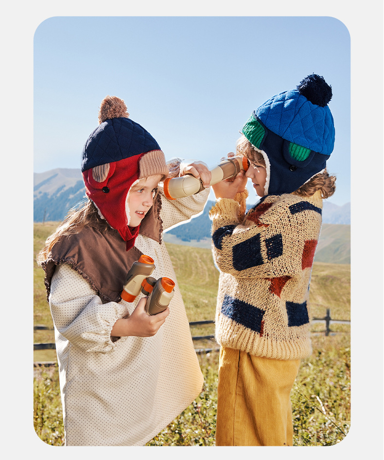 Autumn and Winter Children Fleece-lined Warm Earflaps Cap