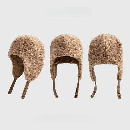 Thickened Warm-Keeping and Cold-Proof Ear Protection Corduroy Double-Sided Lamb Wool Trapper