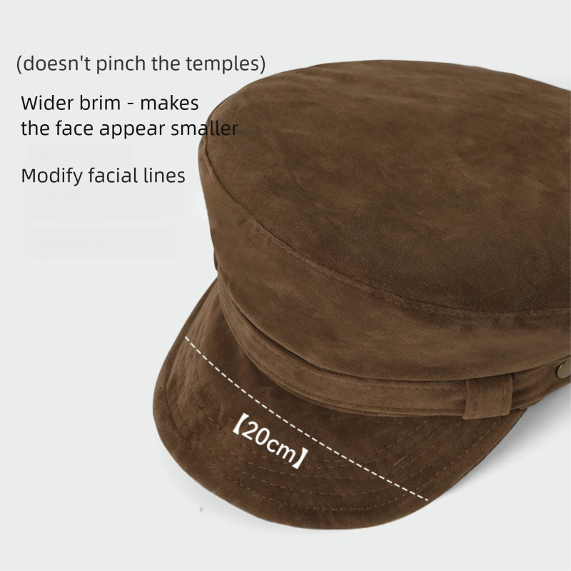 Premium Suede Retro Soft Brim Octagonal Cap