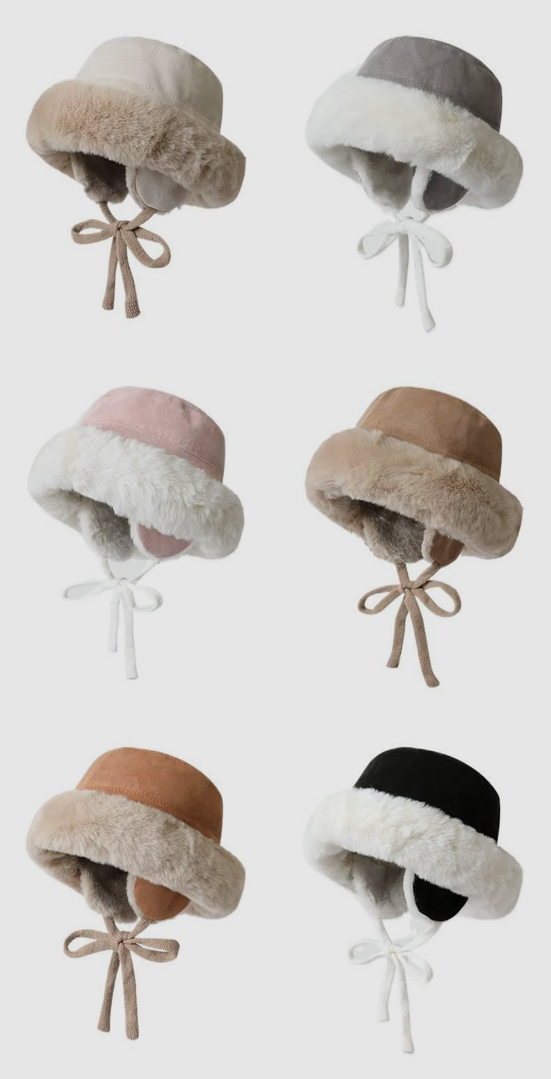 Suede Fleece-Lined Cycling Cold-Proof Ear Flap Trapper Hat