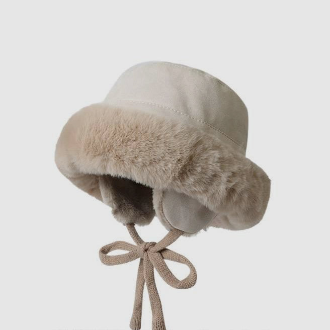 Suede Fleece-Lined Cycling Cold-Proof Ear Flap Trapper Hat