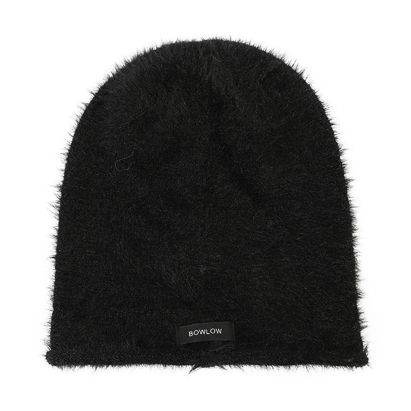 Black Label Rolled Edge Plush Slouchy Beanie