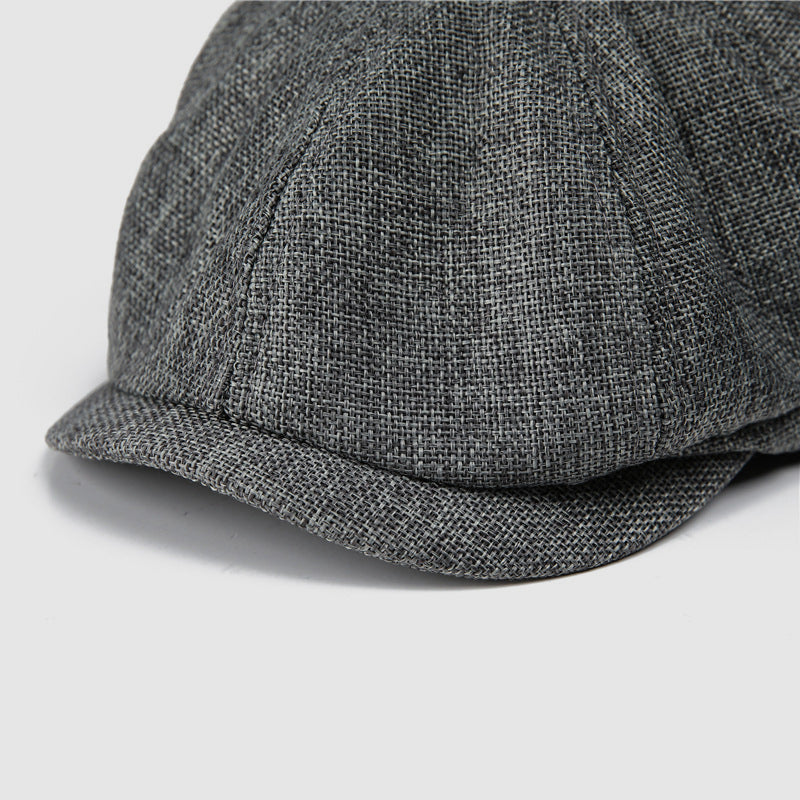 Linen British Flat Cap