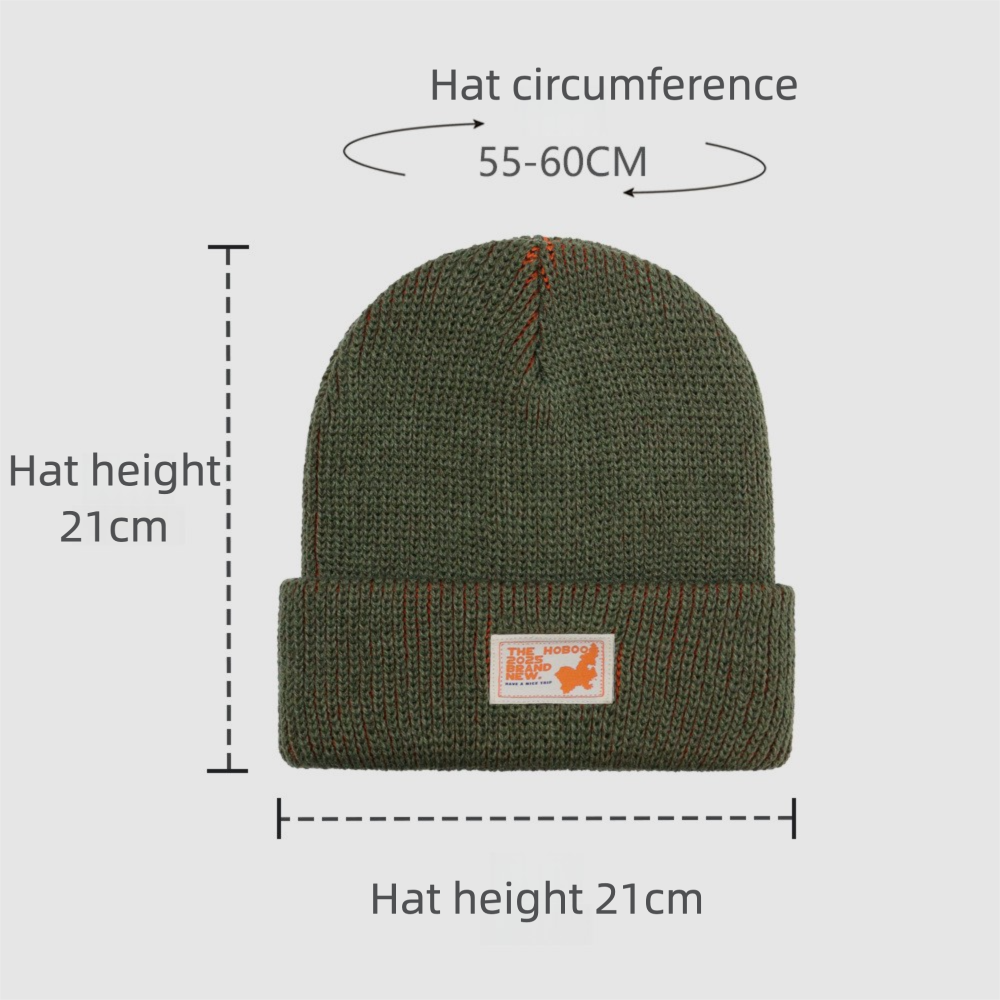 Color Block Knitted Cold-Proof Warm Beanie