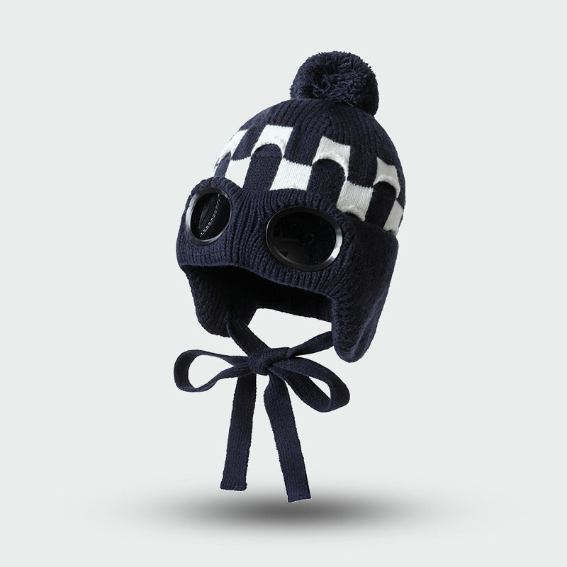 Checkered Goggle Beanie
