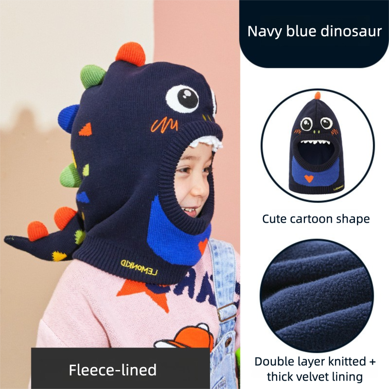 Children's Ear Protection Hat Cartoon Animal Fleece Lined Thickened Warm