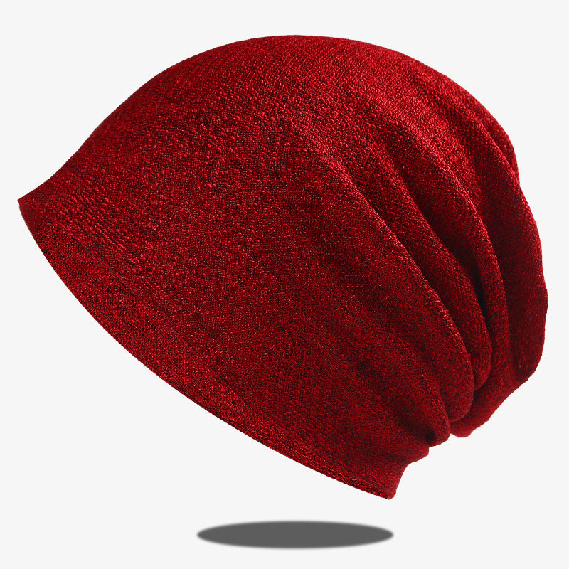 Spring and Autumn Hollow Breathable Sleeve Cap Solid Color Toque Sun-Proof and Breathable