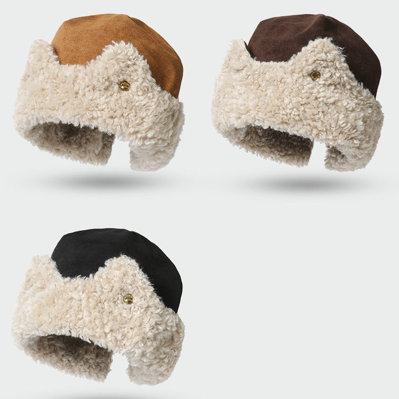 Cat Ear Teddy Fleece Suede Thick Ear Flap Hat
