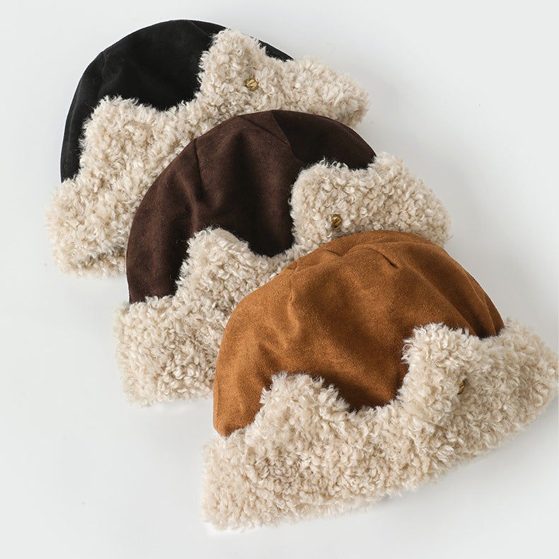 Cat Ear Teddy Fleece Suede Thick Ear Flap Hat