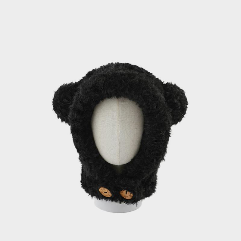 Plush Bear Balaclava Hooded Neck Warmer