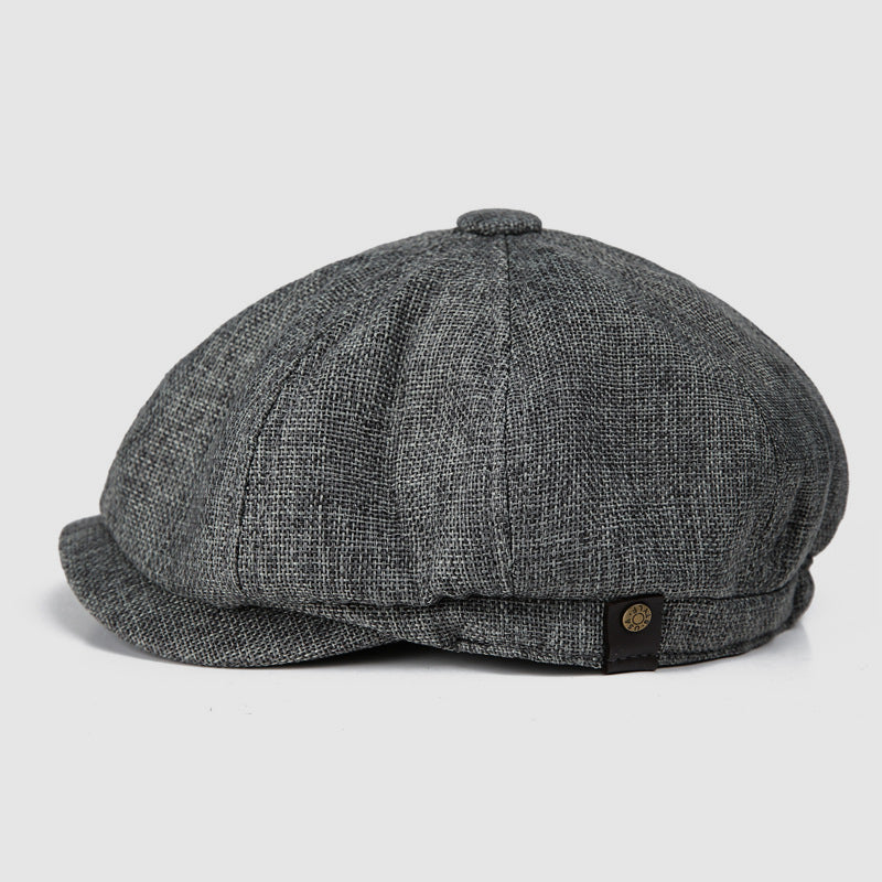 Linen British Flat Cap