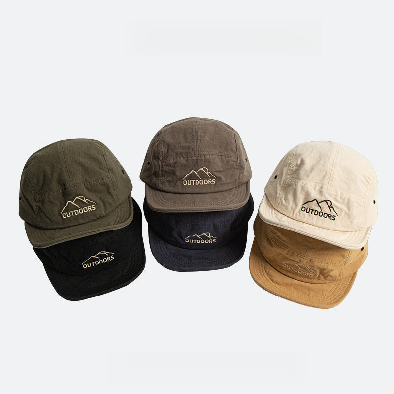 Japanese Style Cotton Short Brim Soft Top 5 panel Cap