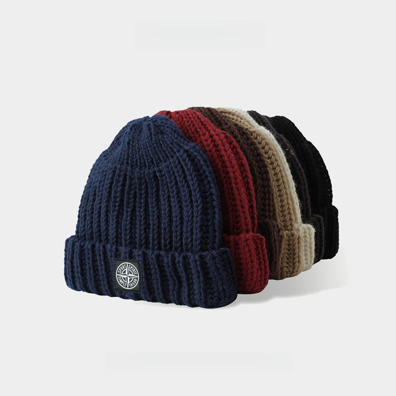 Solid Color Thick Needle Warm Beanie