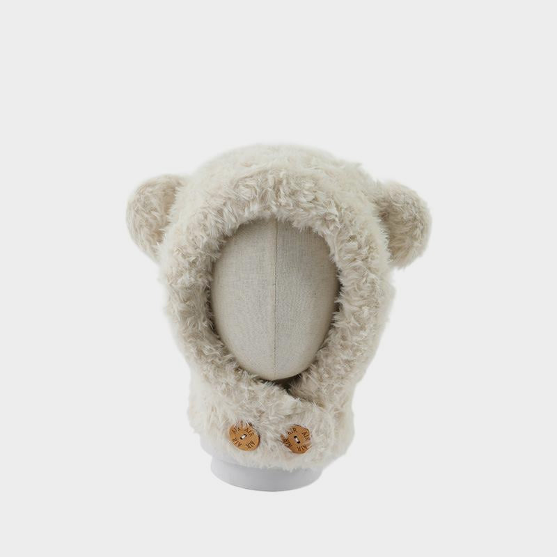 Plush Bear Balaclava Hooded Neck Warmer