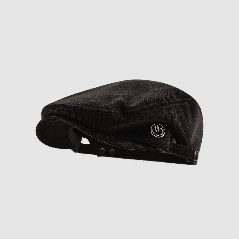 Reversible Letter Corduroy Flat Cap