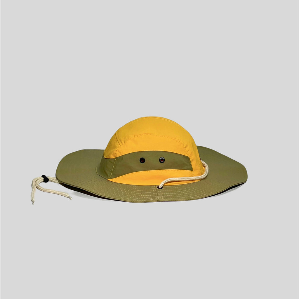 Color Block Patchwork Camping Drawstring Sun Protection Fisherman Hat