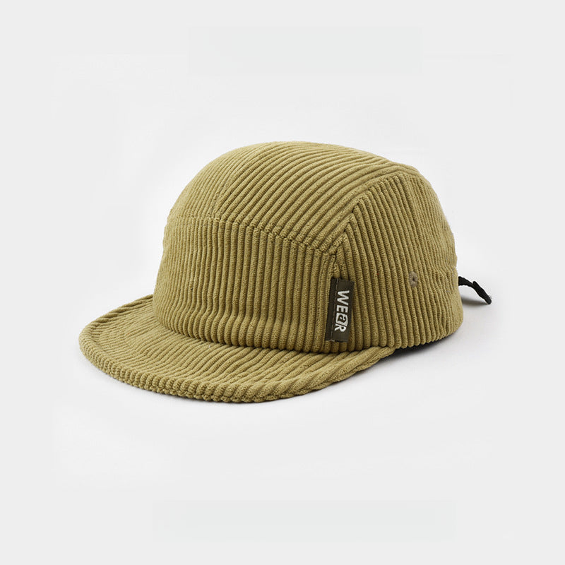 Warm Corduroy Short Brim Soft Top 5 Panel Cap