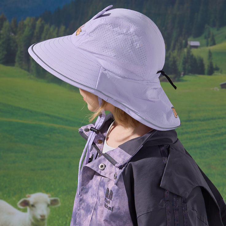 Children's Hat Cartoon Shawl Neck Protection Sun Protection Hat Quick Drying Waterproof Fisherman Hat