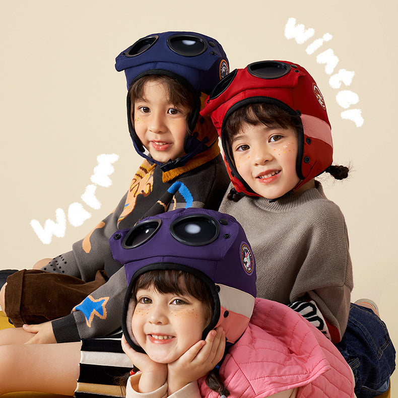 Children's Warm Sunglasses Mask Hat Integrated Ear Protection Hat