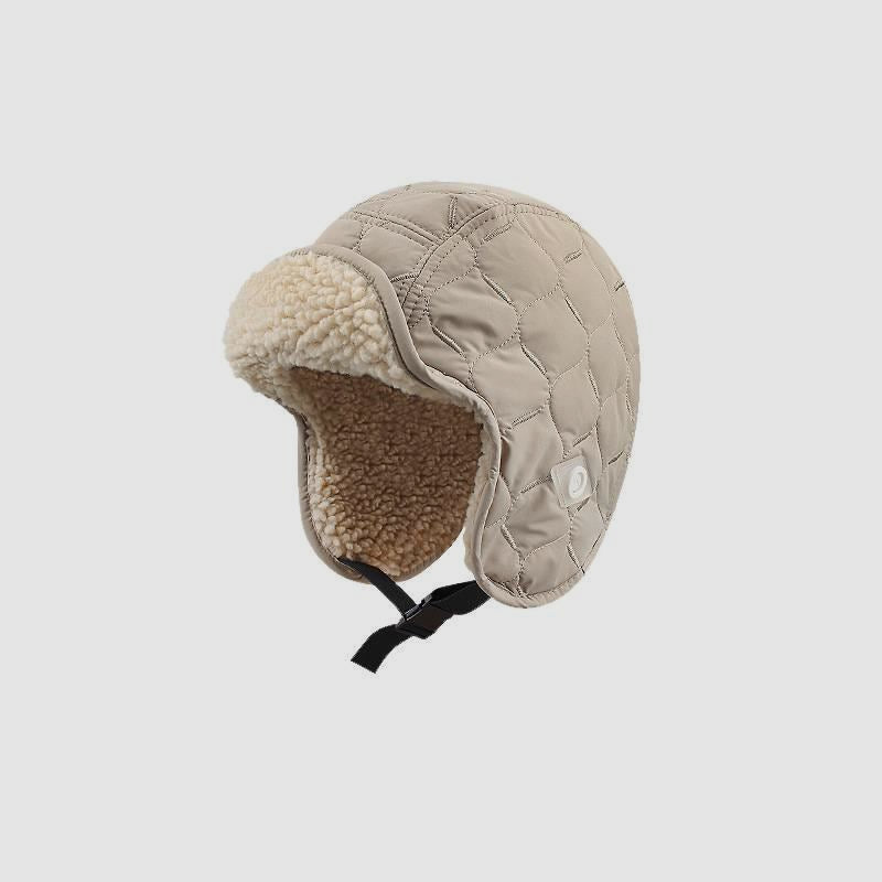 Thickened Lamb Wool Reversible Ear Protection Hat Outdoor Warm Skiing Cycling Aviator Hat