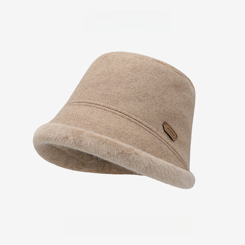 Wool Rough Selvedge Fisherman Hat Autumn and Winter Thick Warm