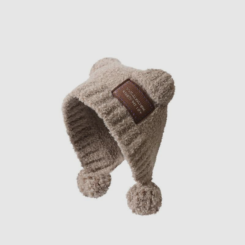 Teddy Fleece Teddy Bear Pom-Pom Versatile Warm Ear Flap Hat