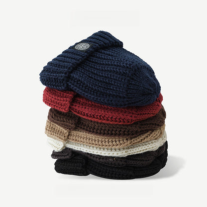 Solid Color Thick Needle Warm Beanie