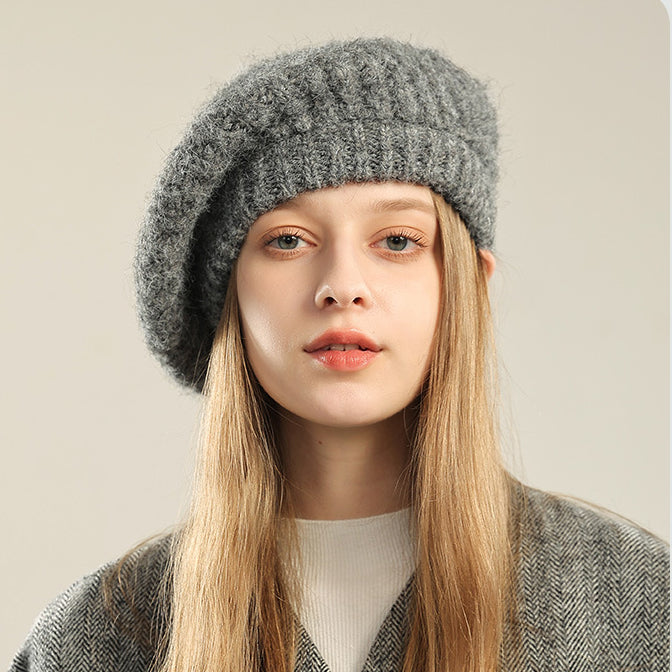 Womens Big Head Mohair Beret