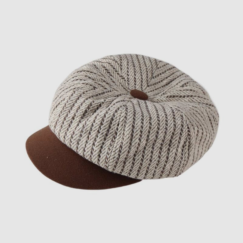 Patchwork Stripes British Newsboy Cap