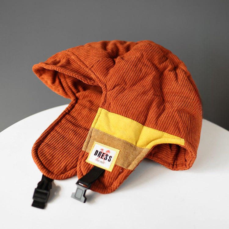 Color Block Splicing Cold-Proof Fleece-Lined Warm Outdoor Cycling Trapper