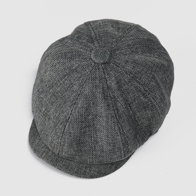 Linen British Flat Cap